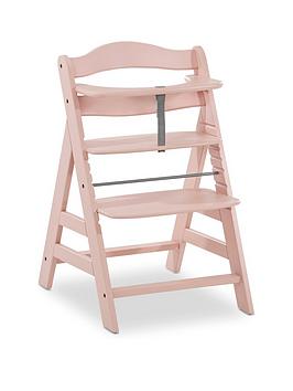 Product photograph of Hauck Alpha Wooden Highchair - Rose from very.co.uk