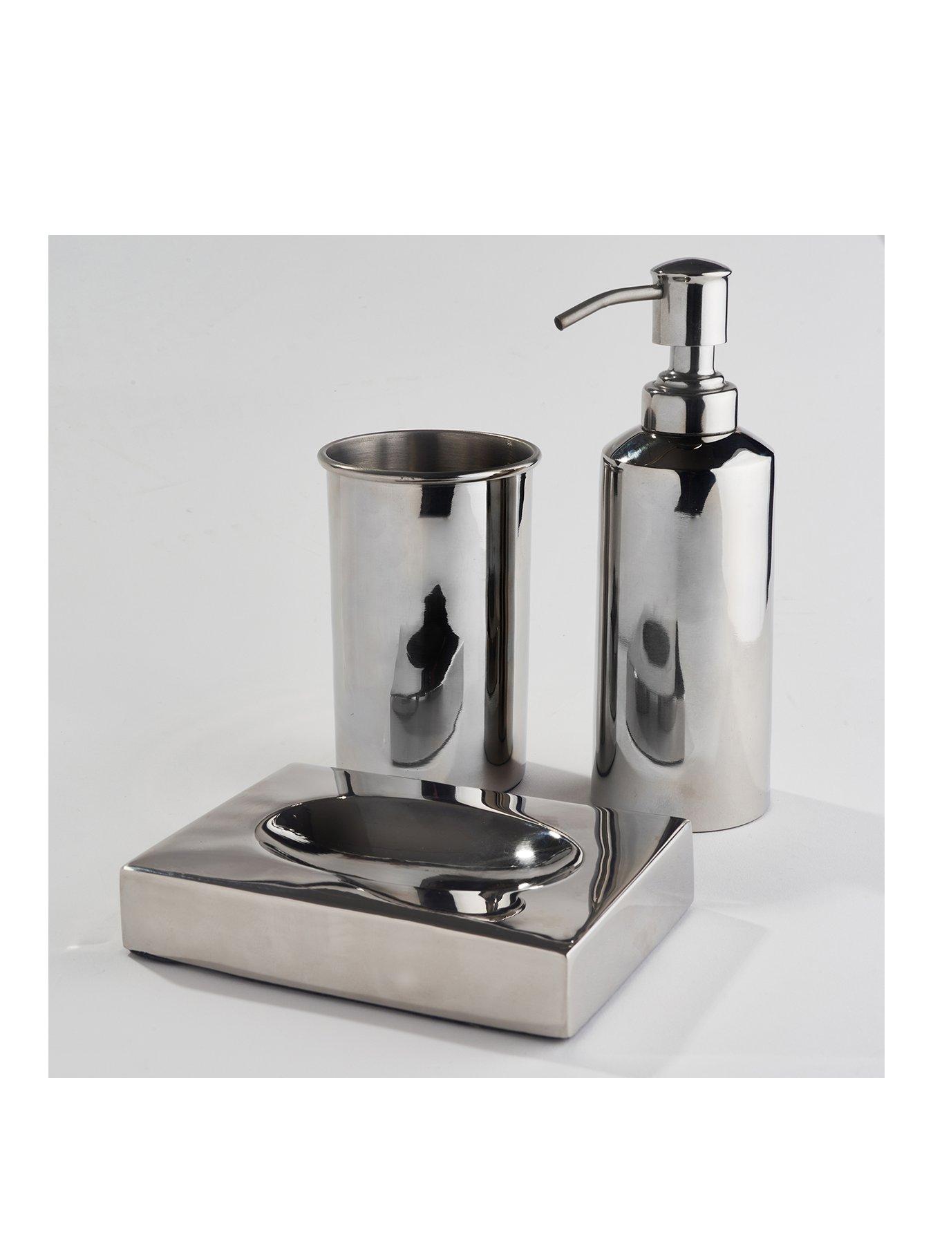 Product photograph of Our House 5-piece Bathroom Accessory Set In Chrome from very.co.uk