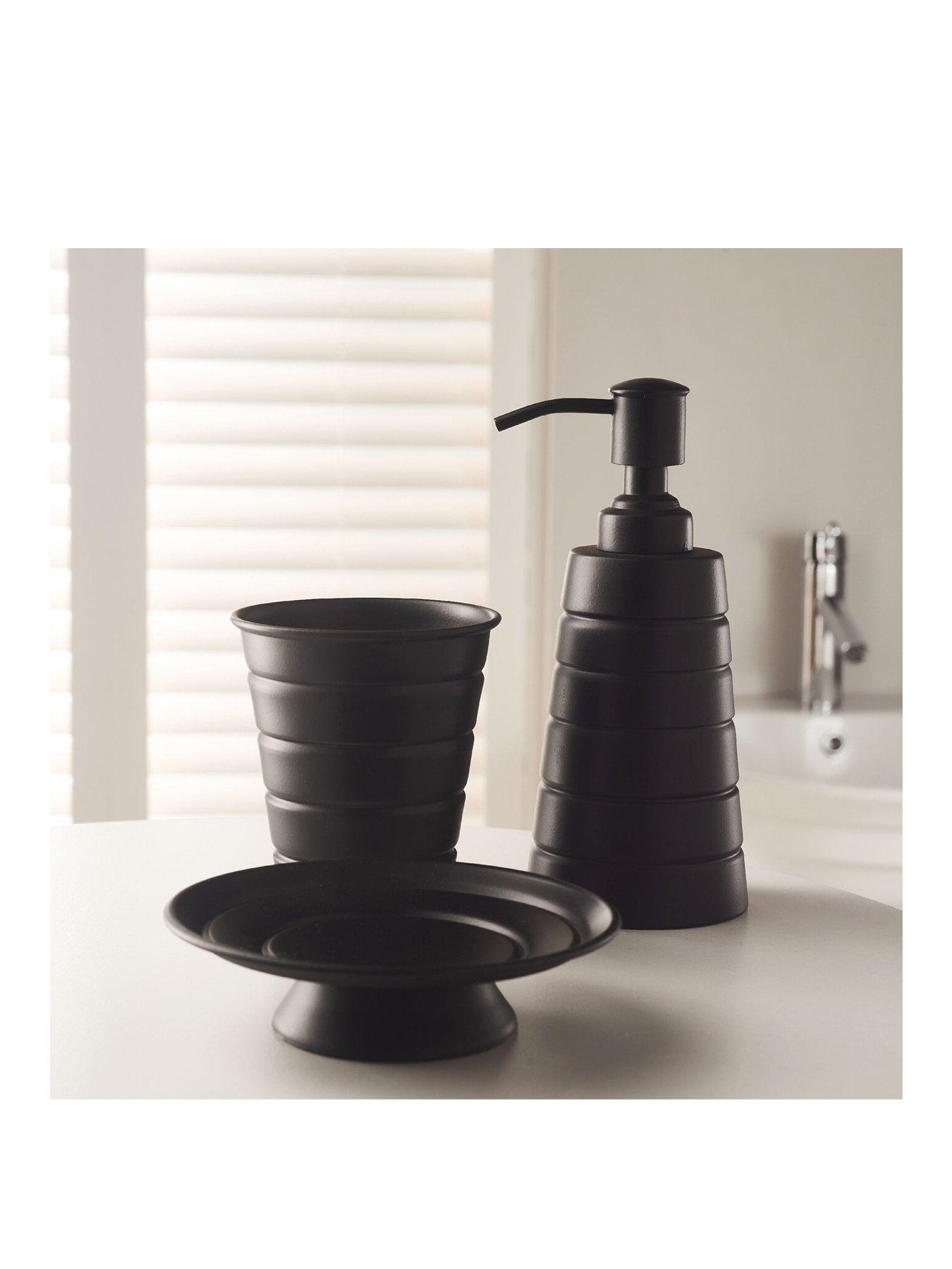 undefined 3-Piece Bathroom Accessory Set - Black