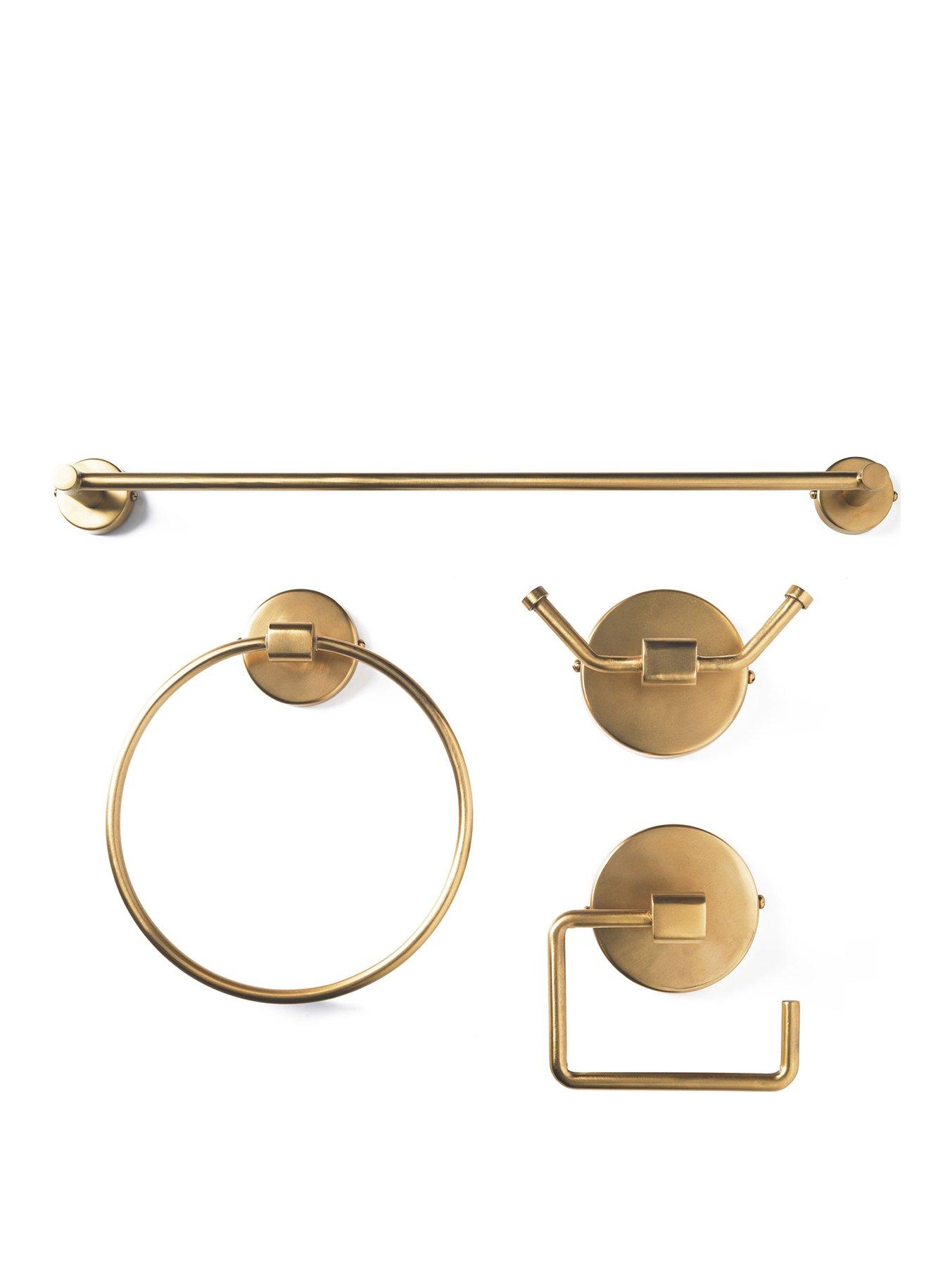 Product photograph of Our House 4-piece Bathroom Fittings Set - Brass from very.co.uk