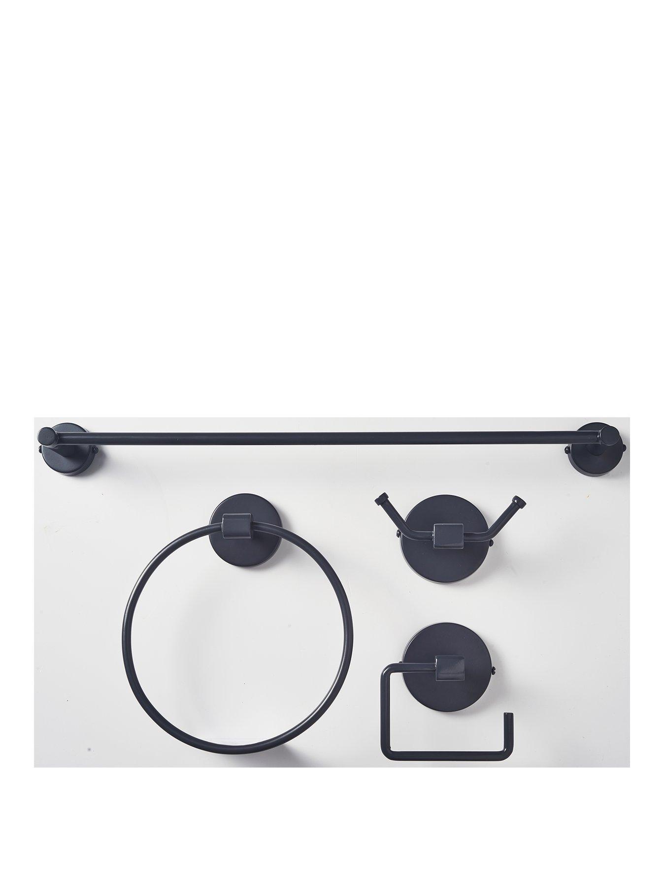Product photograph of Our House 4-piece Bathroom Fittings Set - Grey from very.co.uk