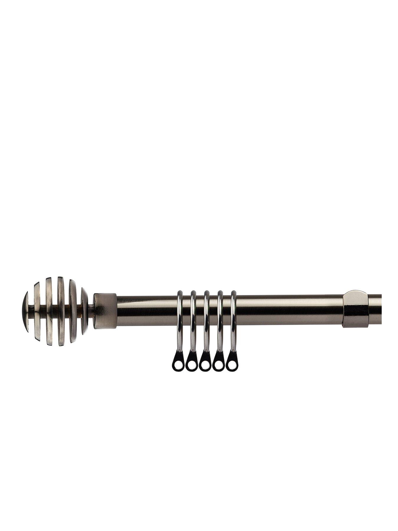 Product photograph of Extendable Curtain Pole Kit With Decorative Finials from very.co.uk