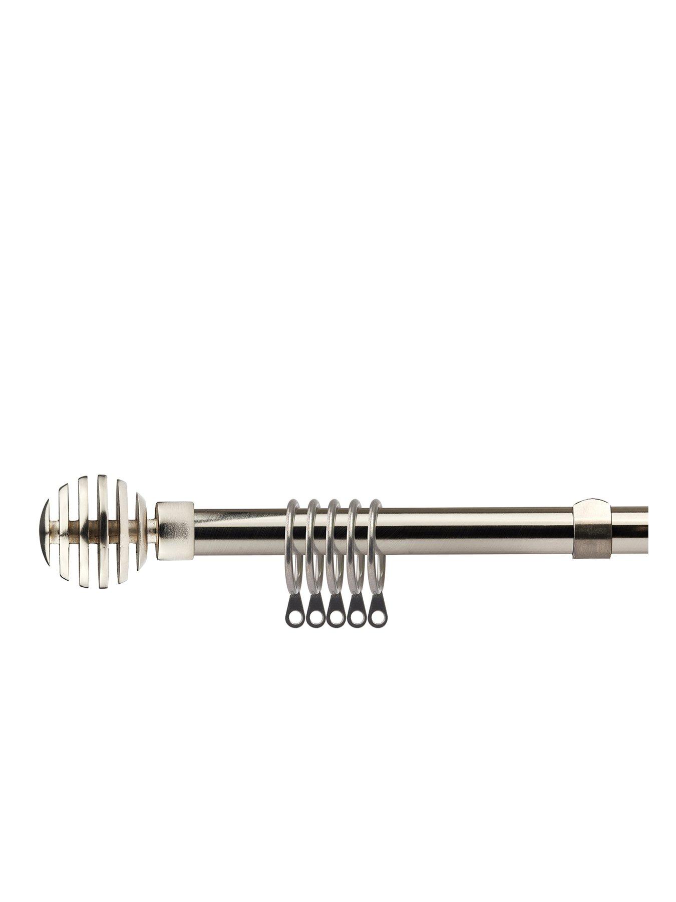 undefined Extendable Curtain Pole Kit with Decorative Finials