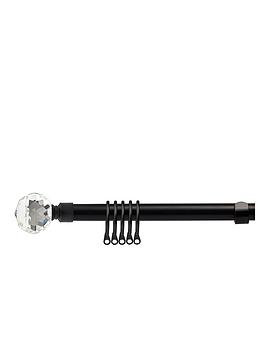 Product photograph of Very Home Extendable Curtain Pole Kit With Crystal Finials from very.co.uk