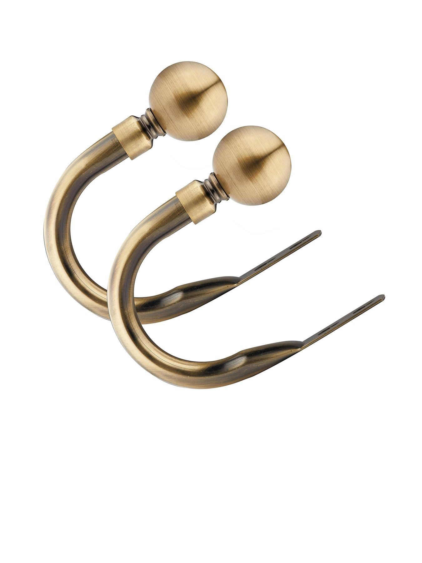 undefined Set of 2 Ball Finial Curtain Holdbacks