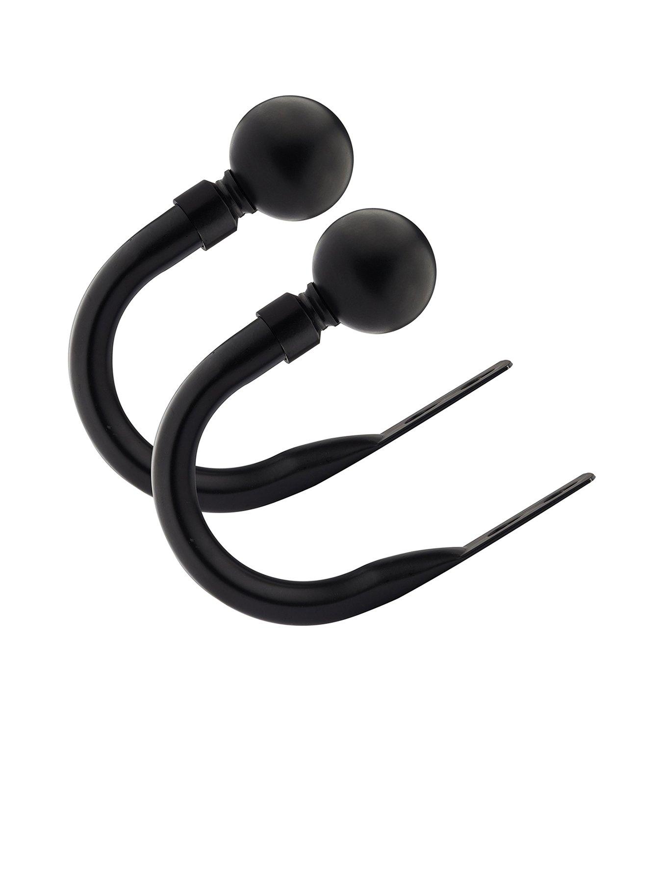 undefined Set of 2 Ball Finial Curtain Holdbacks