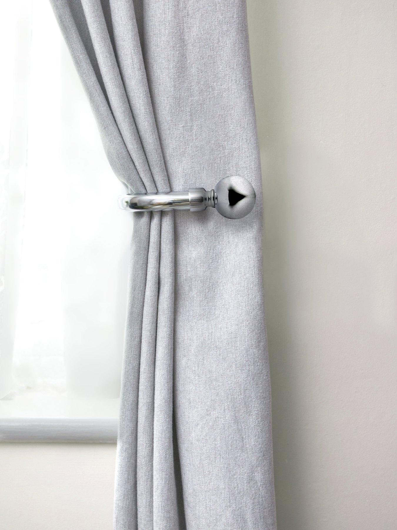 Image 4 of 4 of Very Home Set of 2 Ball Finial Curtain Holdbacks