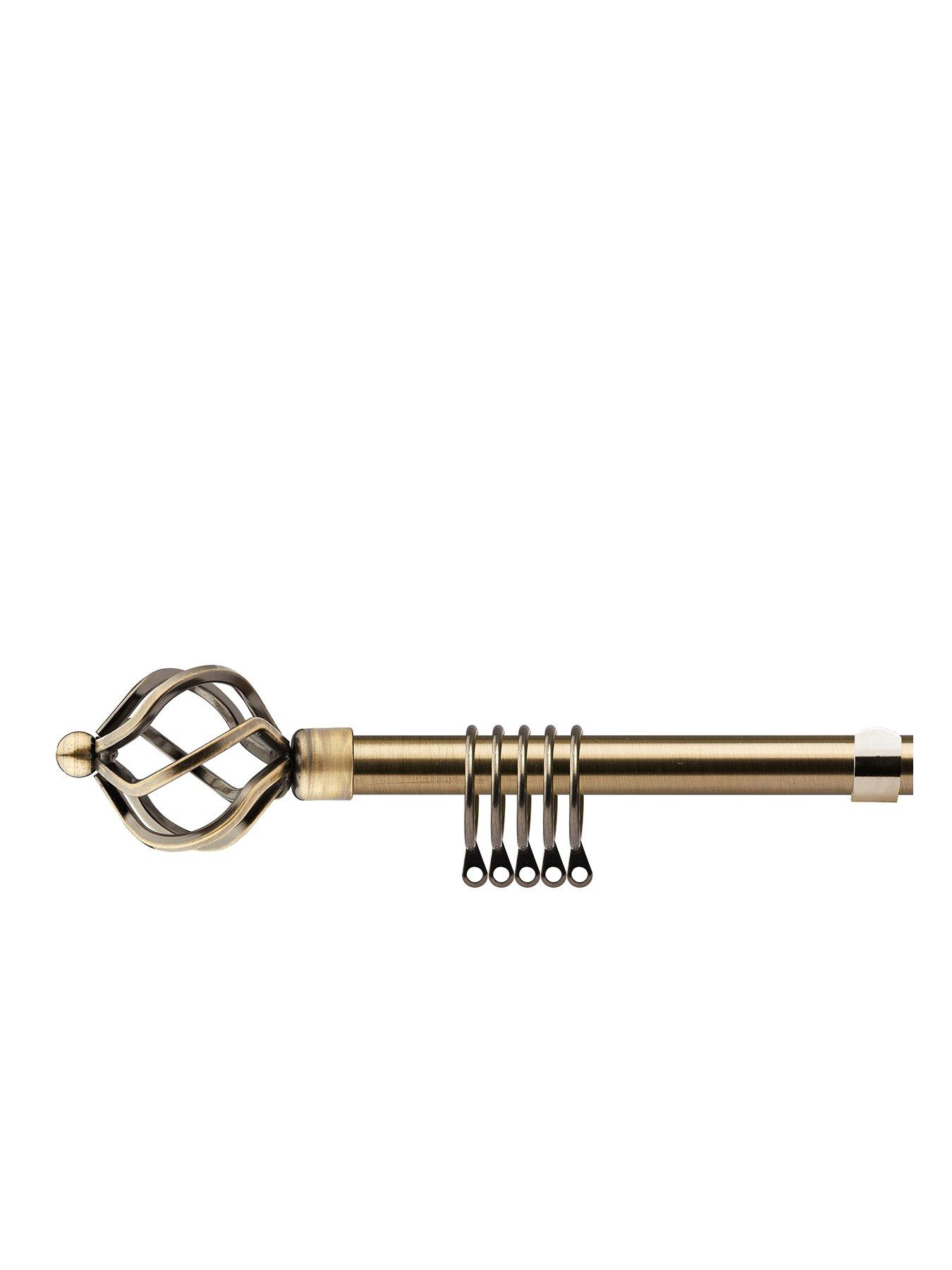 undefined Cage Finial Extendable Curtain Pole