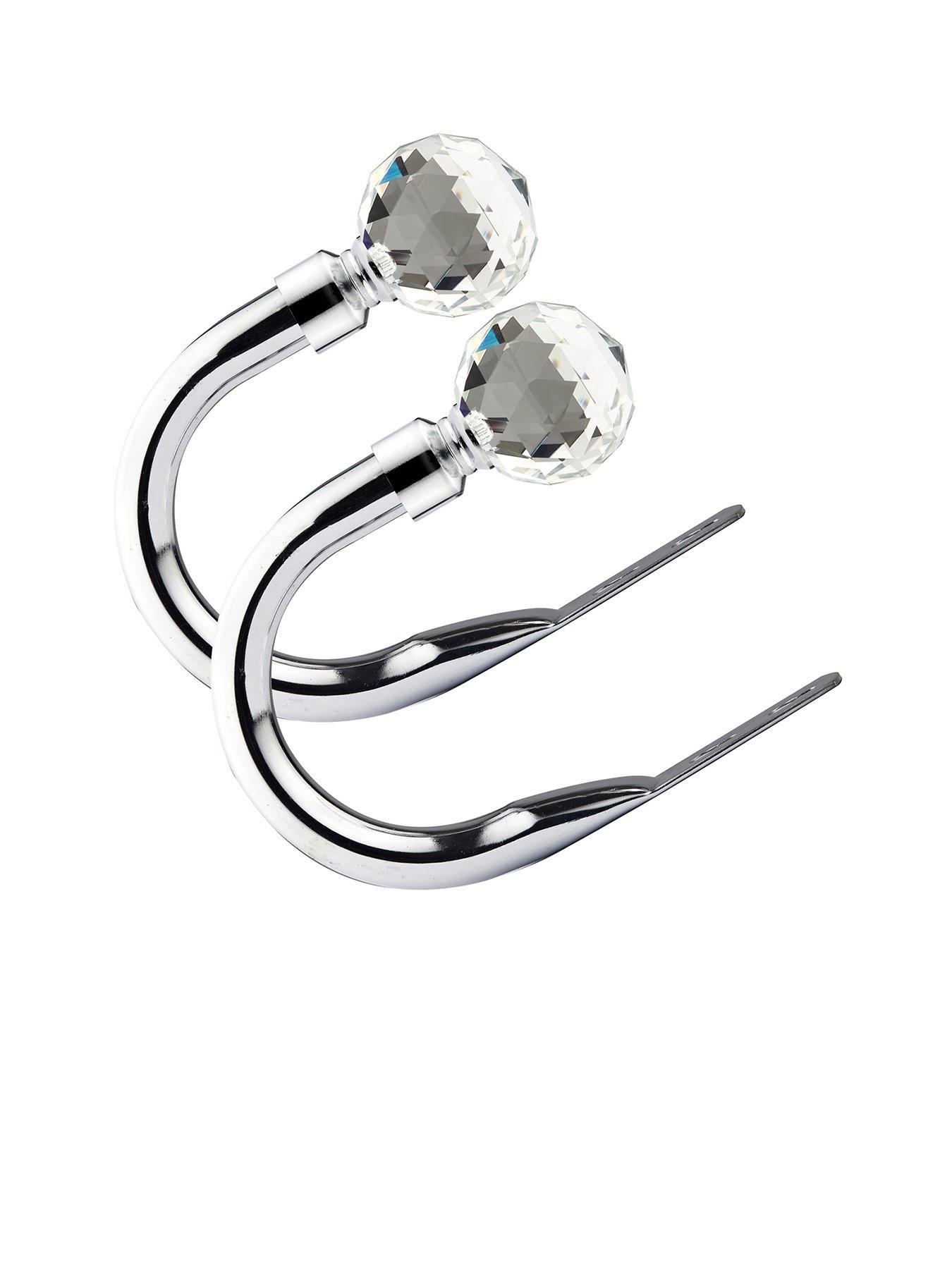 Product photograph of Very Home Set Of 2 Crystal Finial Curtain Holdbacks from very.co.uk