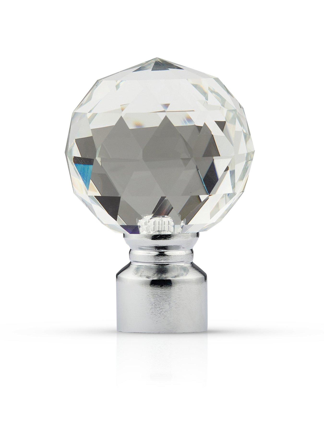 Image 2 of 4 of Very Home Set of 2 Crystal Finial Curtain Holdbacks