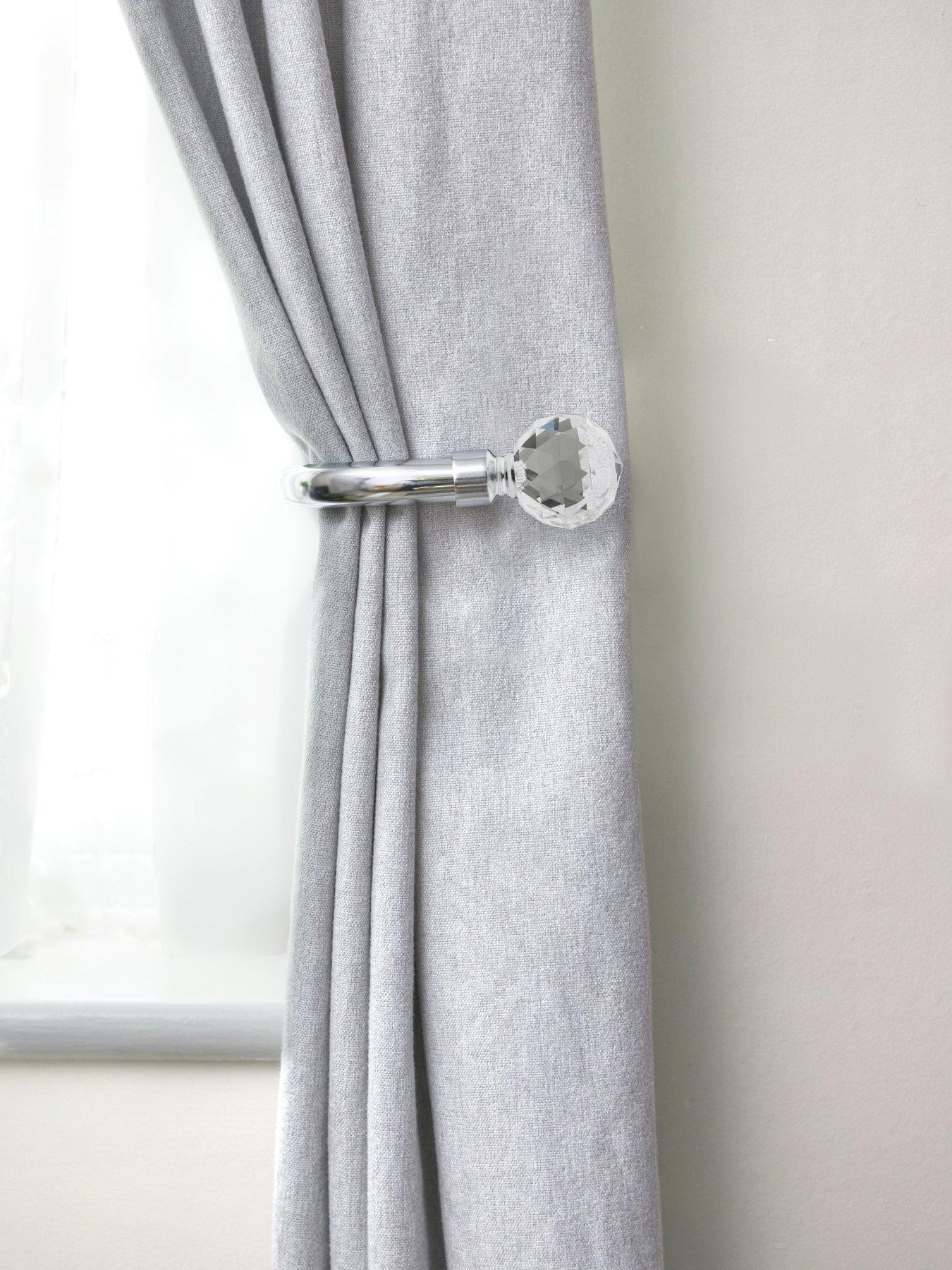 Image 4 of 4 of Very Home Set of 2 Crystal Finial Curtain Holdbacks