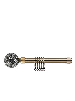 Product photograph of Very Home Extendable Curtain Pole Kit With Cut Glass Finials - 1 2 To 2 1m from very.co.uk