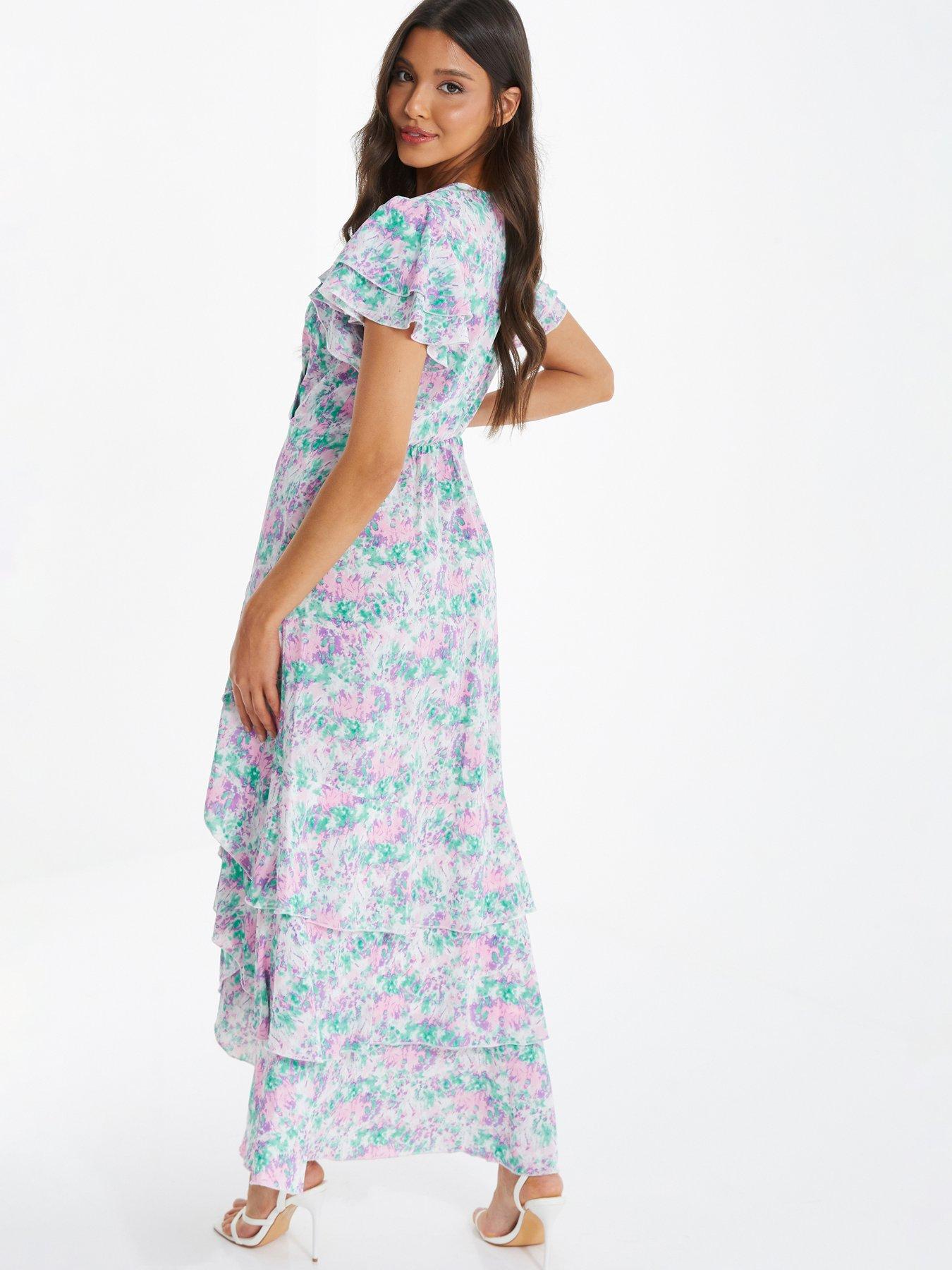 Quiz printed maxi sales dress