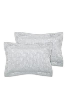 Product photograph of Catherine Lansfield Art Deco Pearl Pillow Sham Pair - Silver from very.co.uk