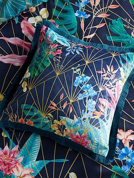Product photograph of Hyperion Aloria Botanical Filled Cushion - Navy from very.co.uk