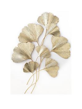 Product photograph of Hestia Metal Wall Art Gingko Cluster from very.co.uk