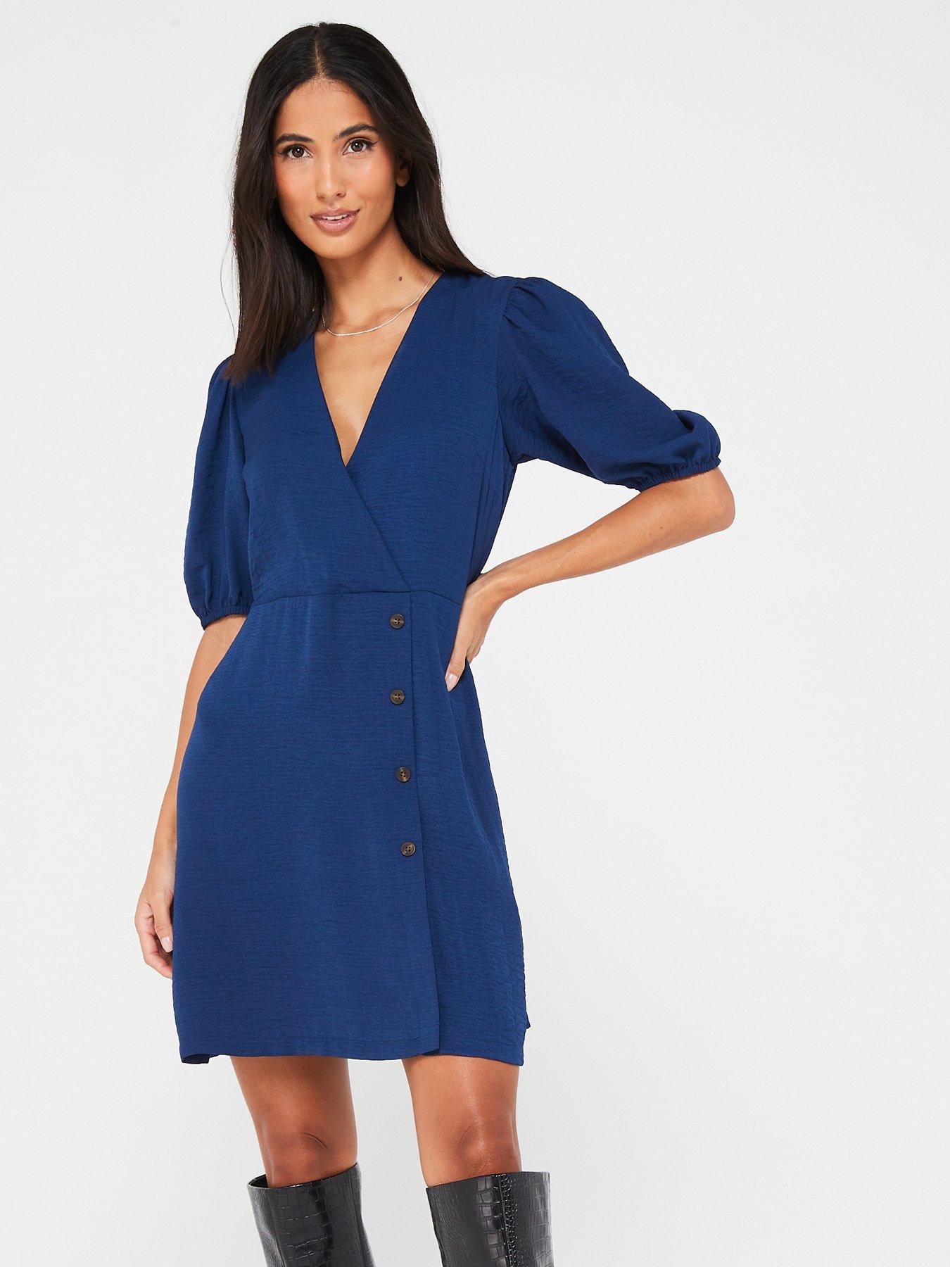 Button front hotsell wrap dress