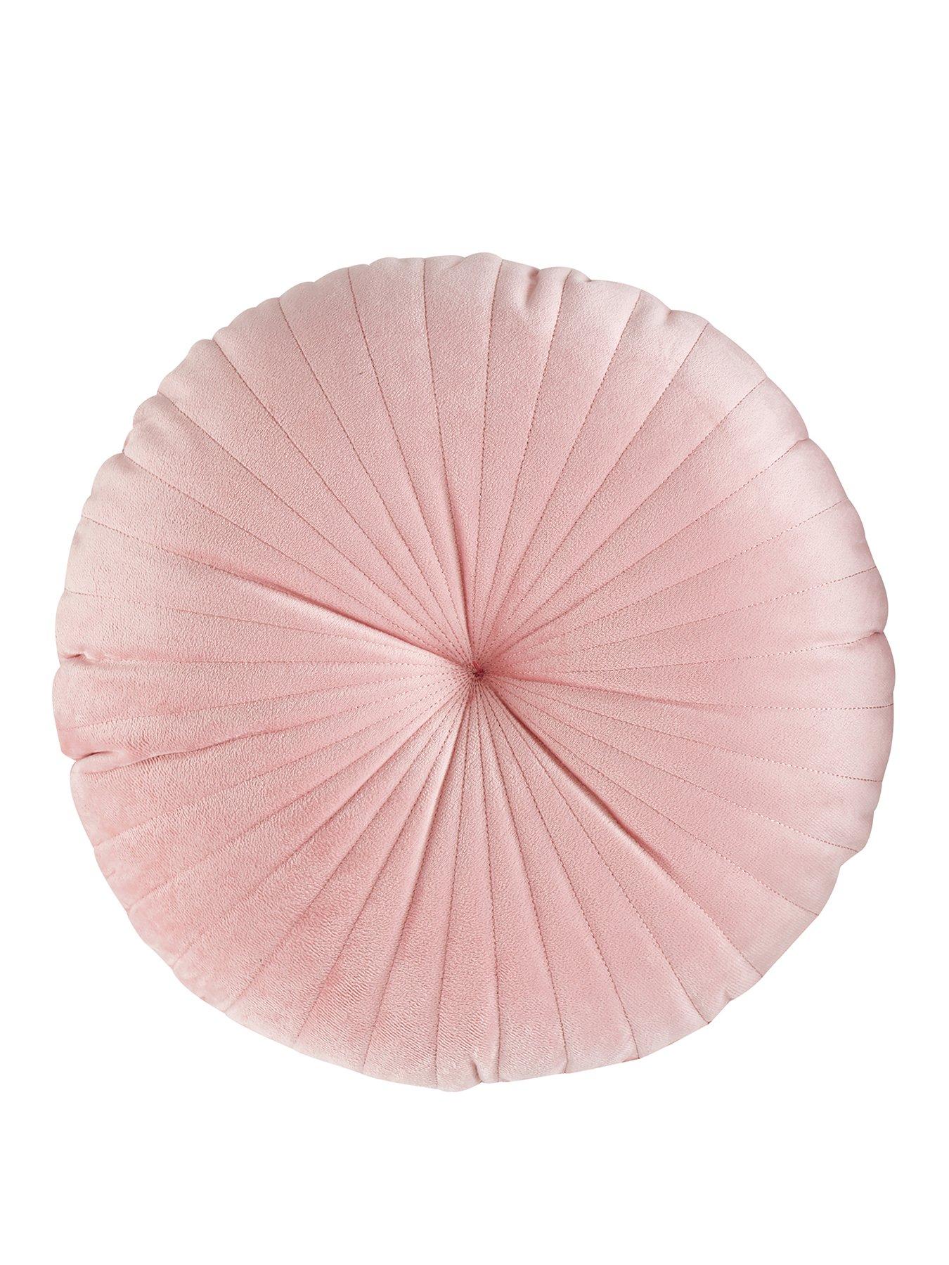 Blush pink round clearance cushion