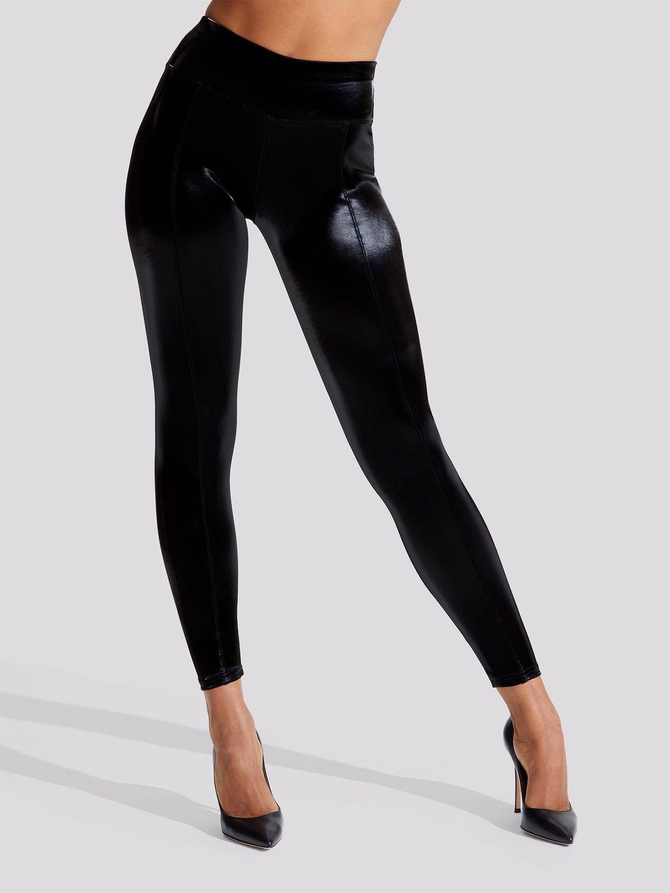 Sexy peach hip pu Tight Fitting high-waisted leather pants women's