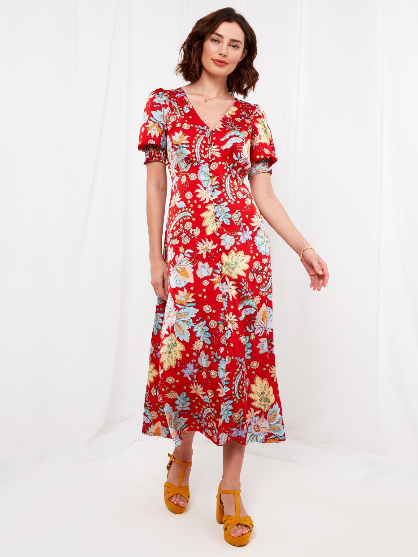 Joe Browns Poppy Floral Midi Dress -Red | Very.co.uk