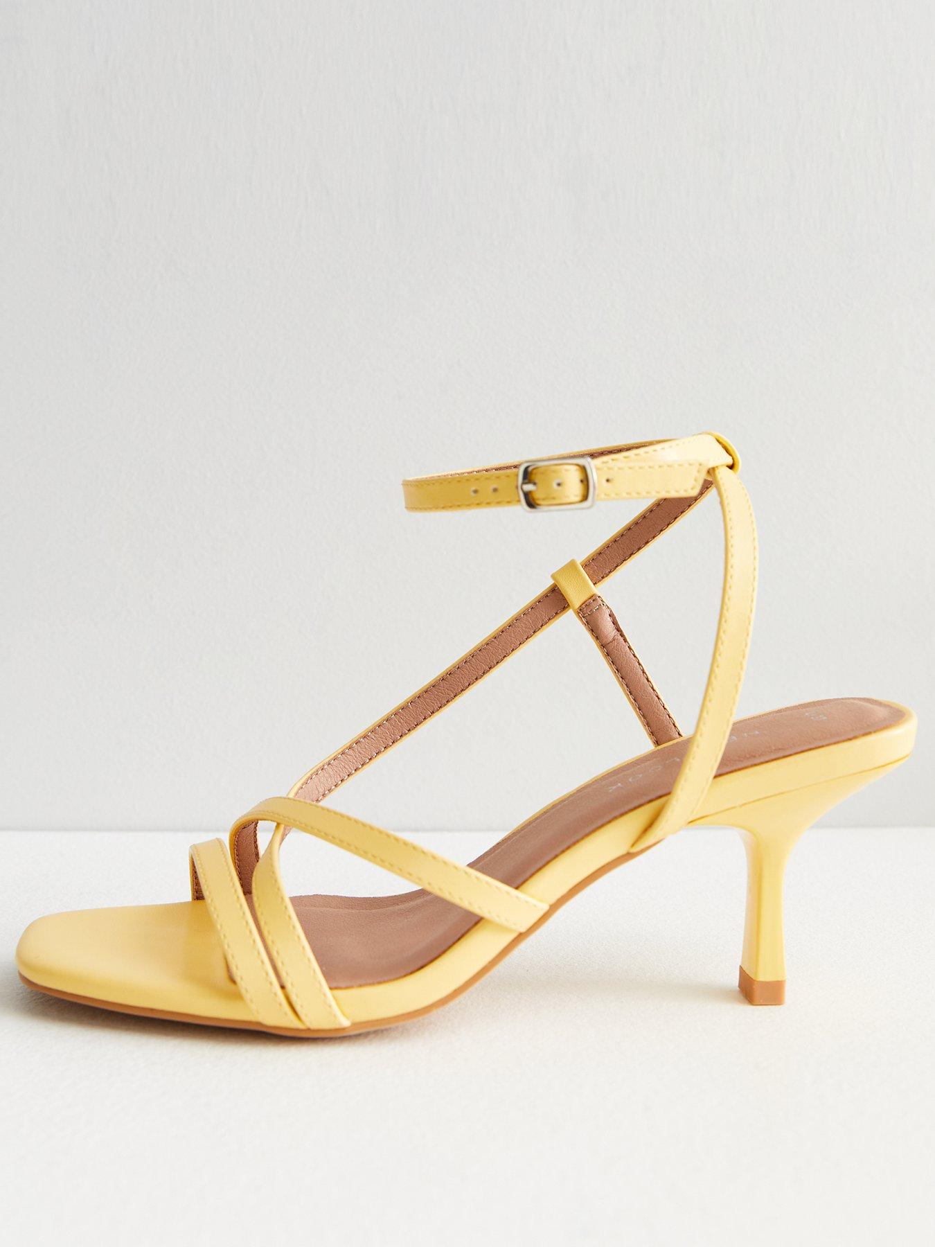 Yellow t best sale strap heels