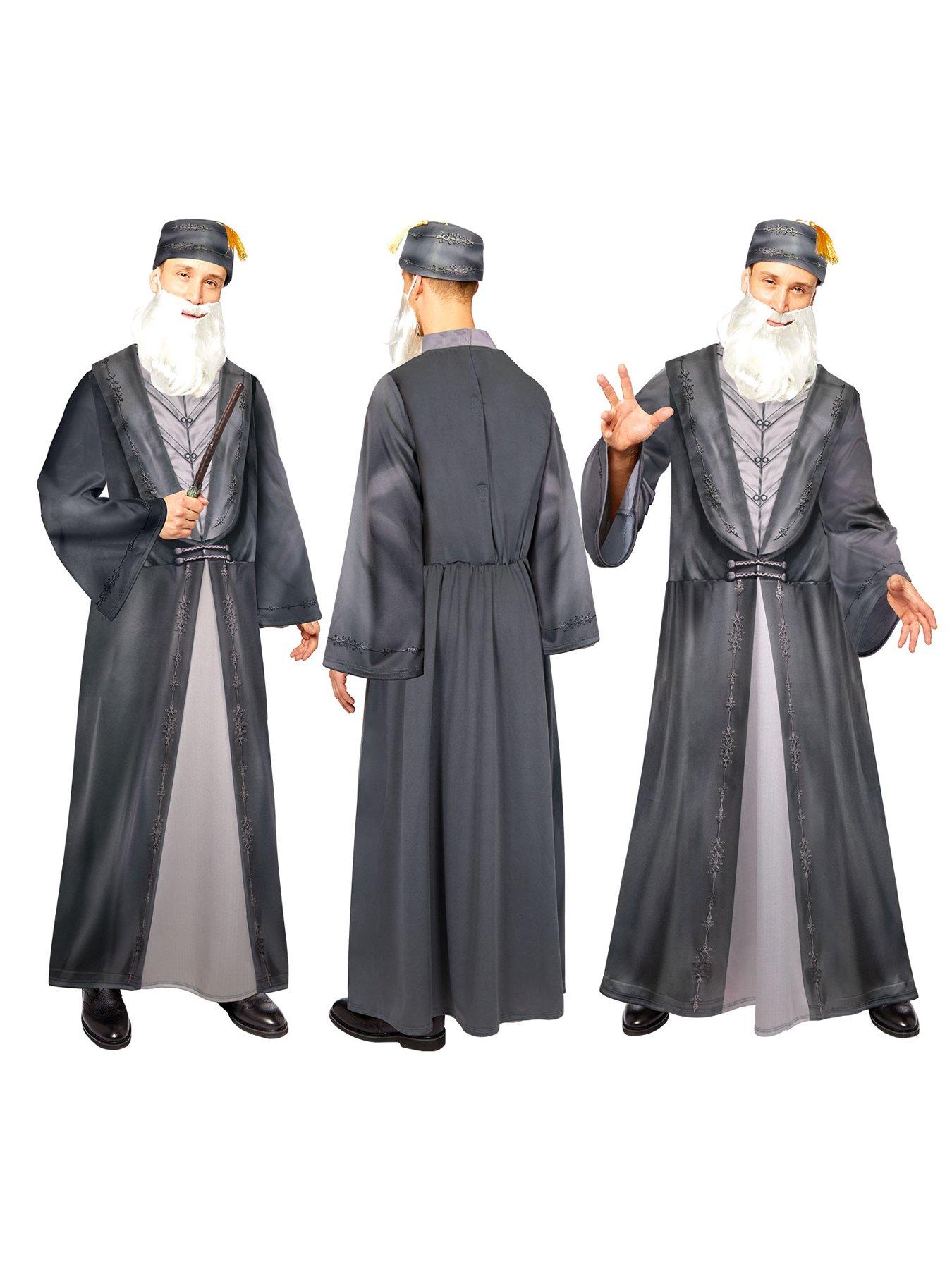 Adults Dumbledore Fancy Dress Hogwarts Wizard Costume Harry Potter Mens