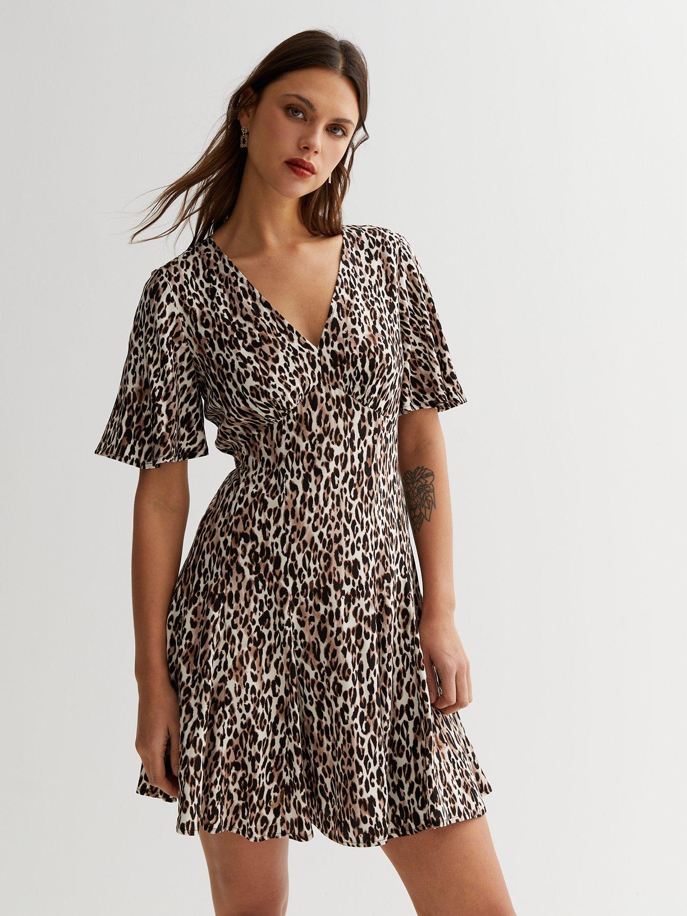 New look leopard print skater outlet dress