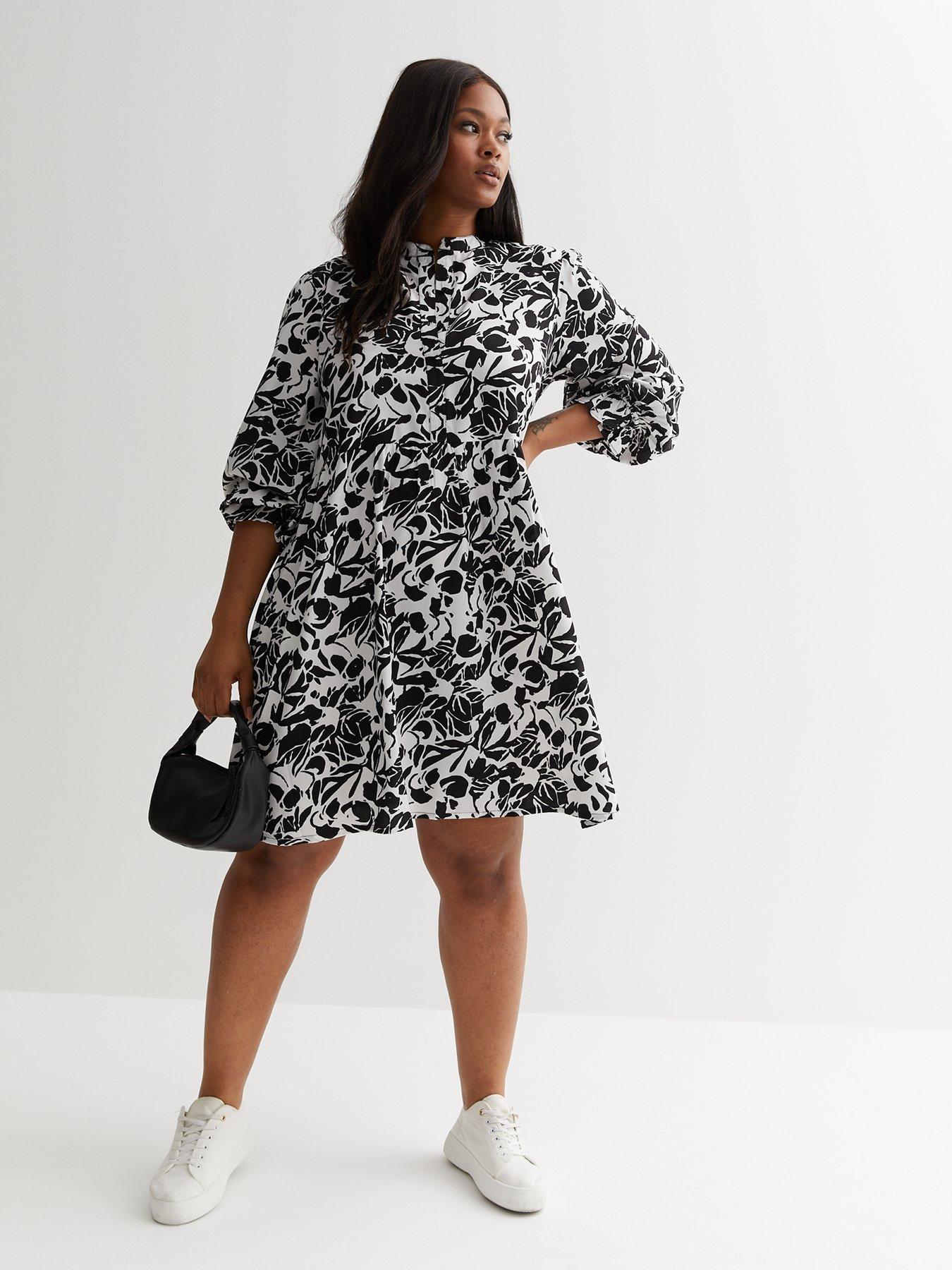 Button front smock outlet dress