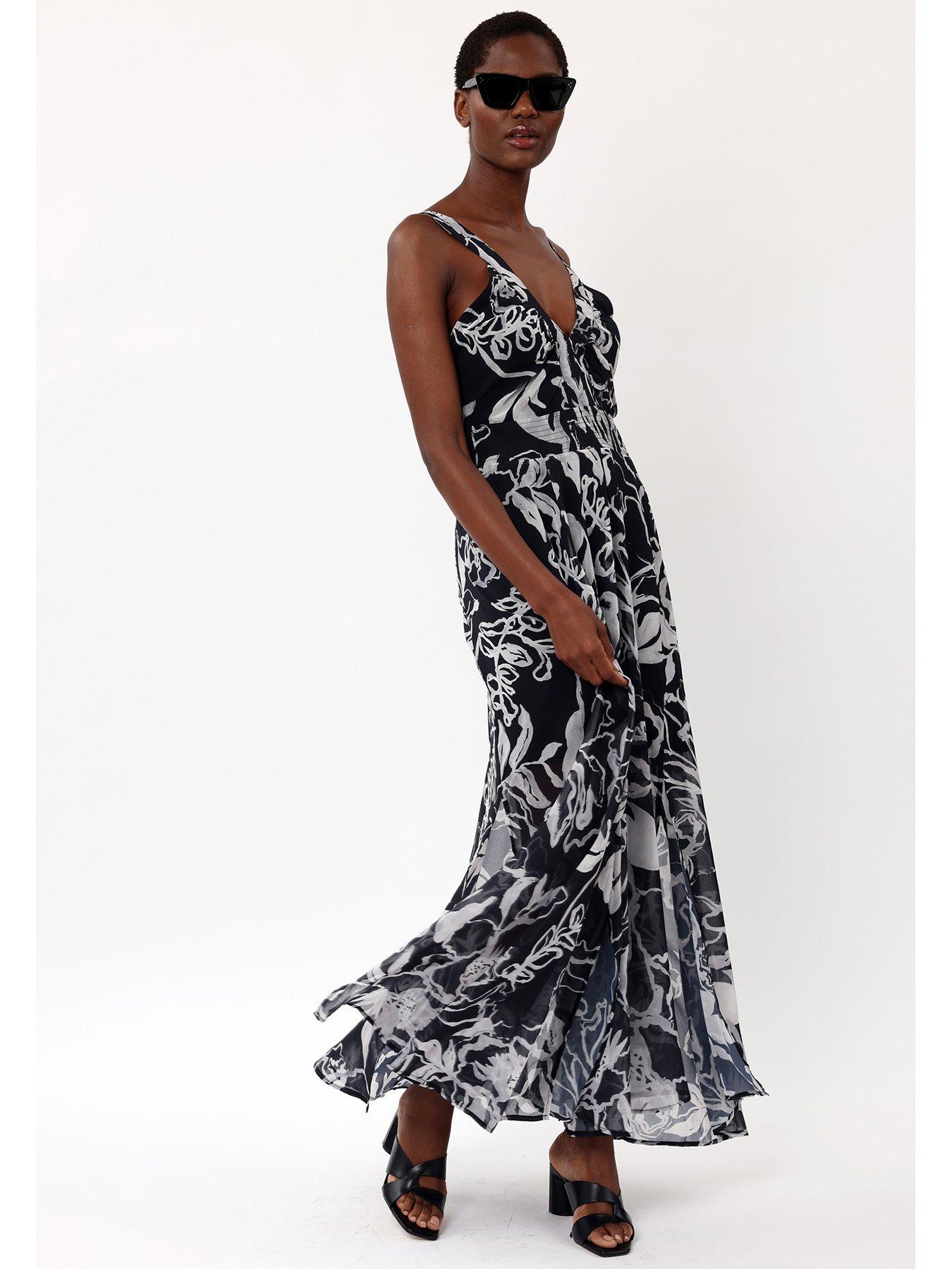 undefined Printed Maxi Dress - Black