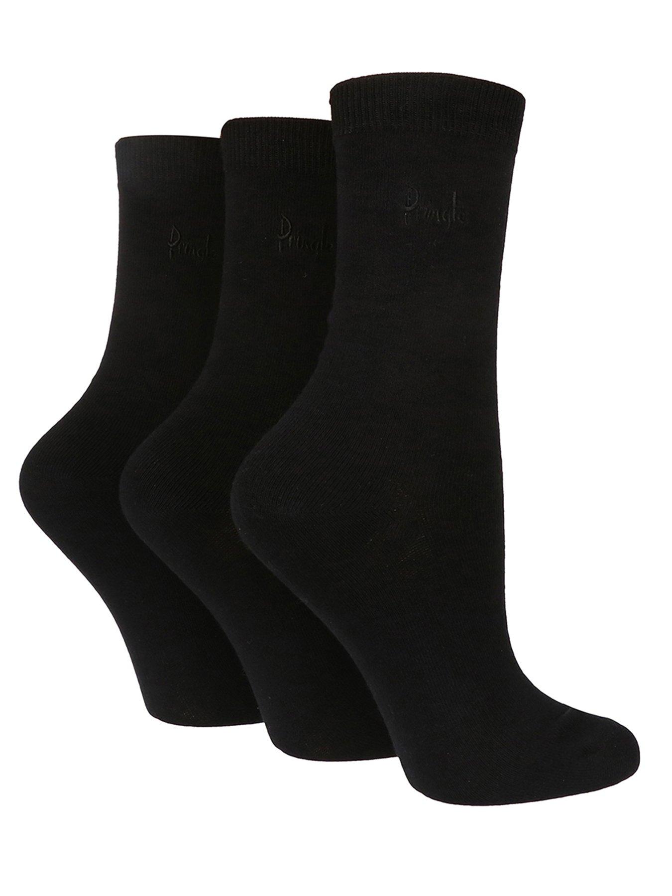 Pringle 3 Pack Gentle Ankle Grip Socks Black very.co.uk