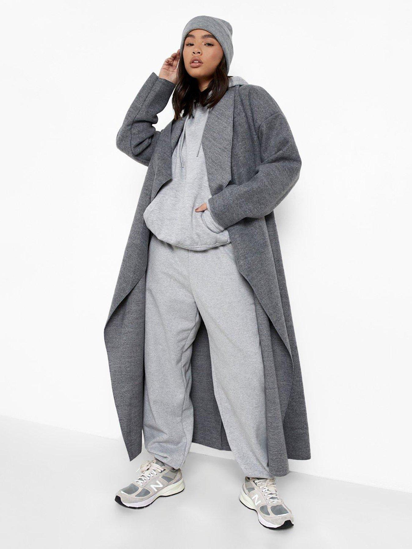 Grey Wool Look Coat