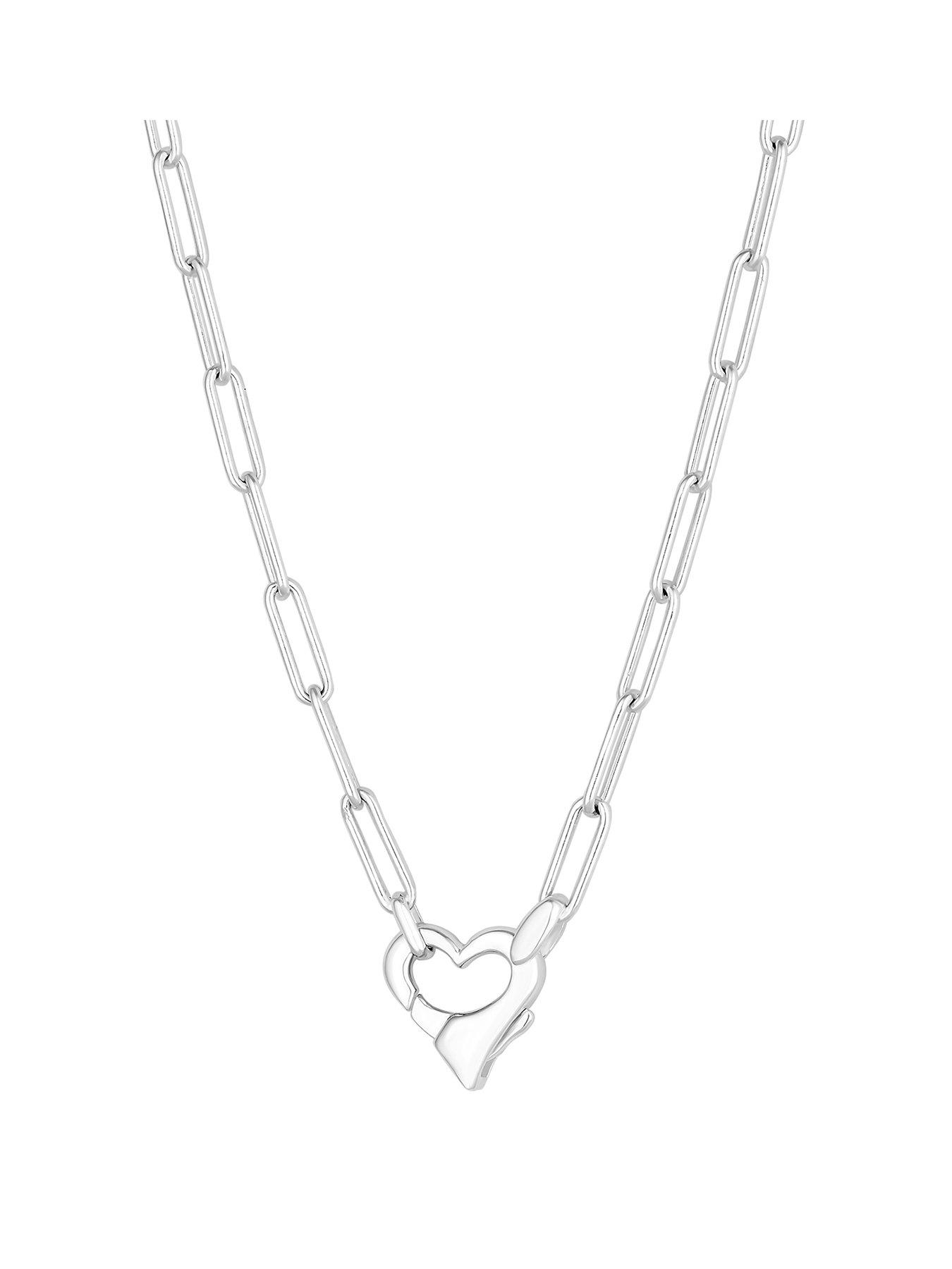 undefined Sterling Silver 925 Open Heart Closure Necklace