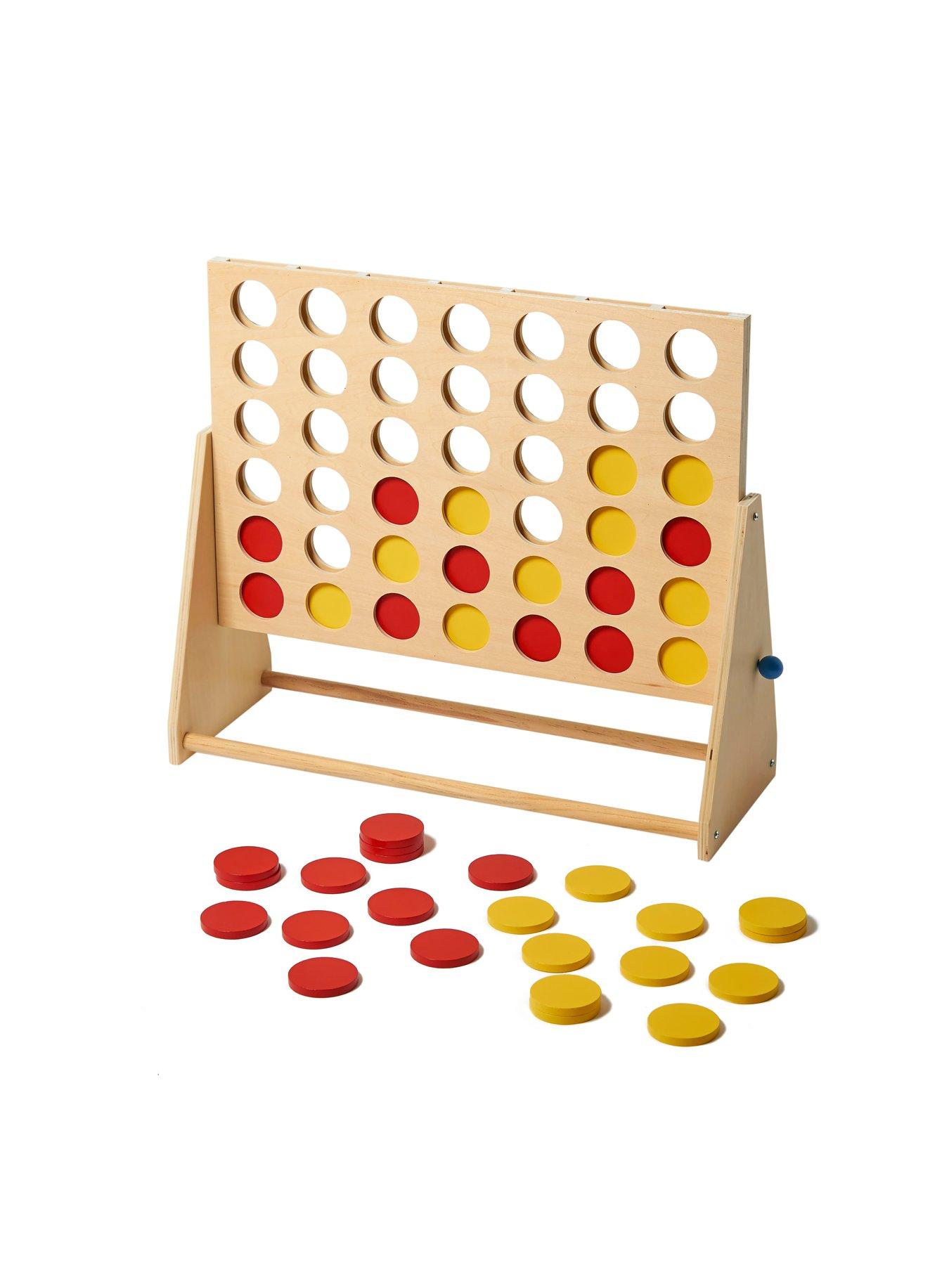 Product photograph of Sunshine Fun Club Giant Wooden 4 In A Row from very.co.uk