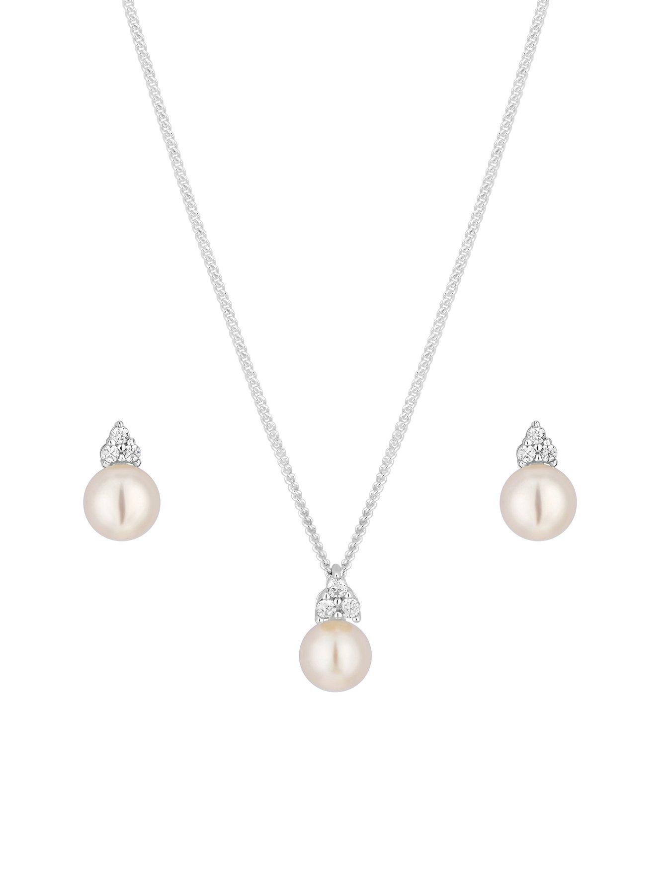 Image 2 of 2 of Simply Silver Sterling Silver 925 Freshwater Pearl Set - Gift Boxed