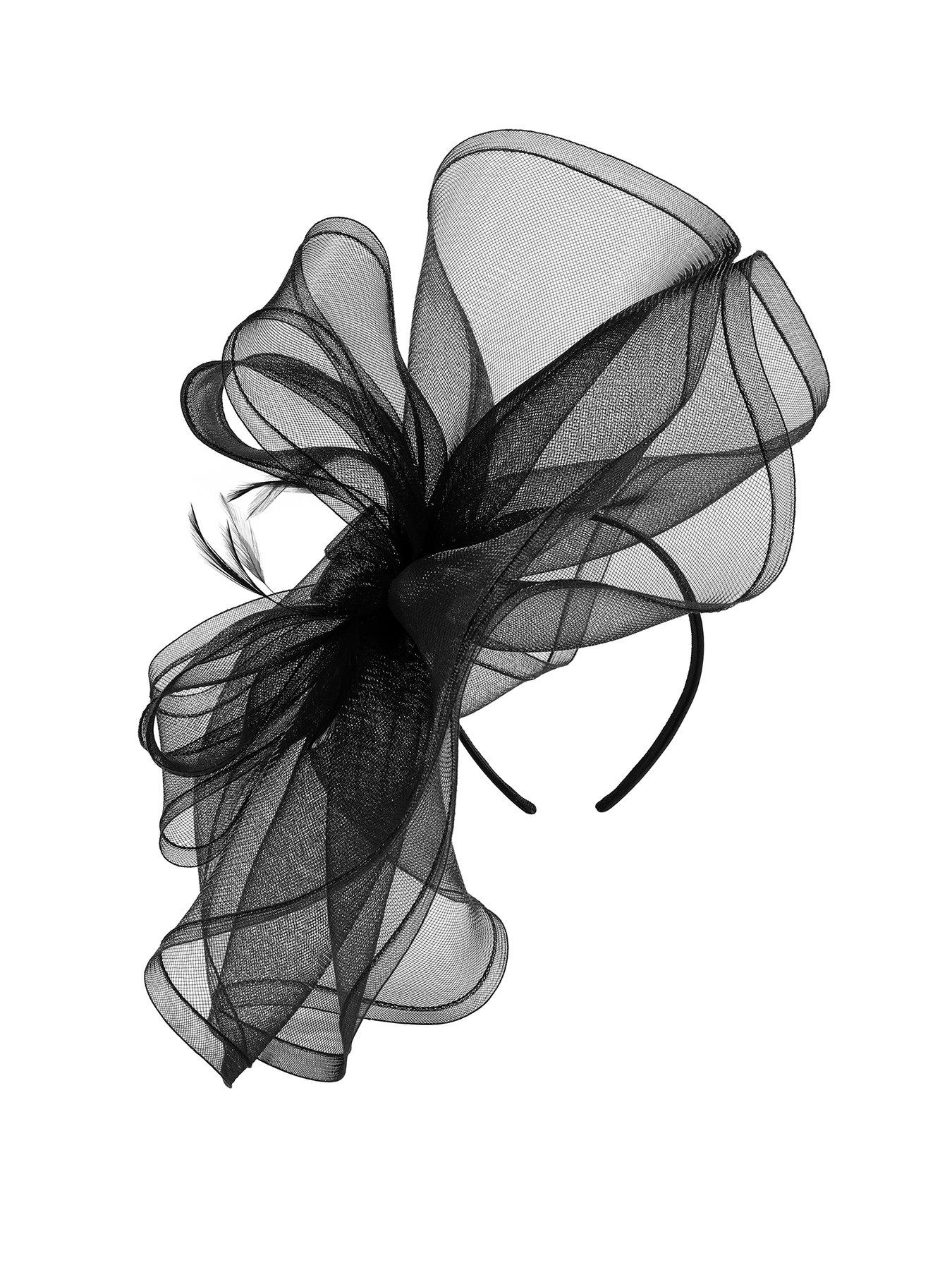 Image of Jon Richard Black Large Hat Fascinator