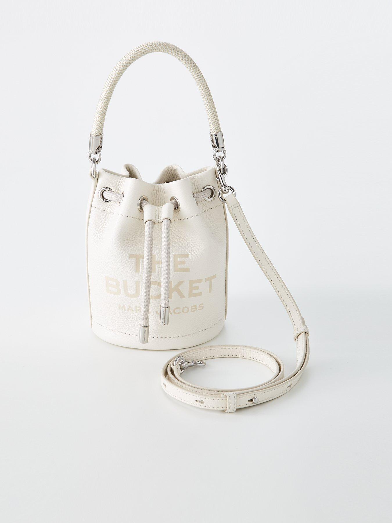 MARC JACOBS The Leather Mini Bucket Bag Cotton Silver Very