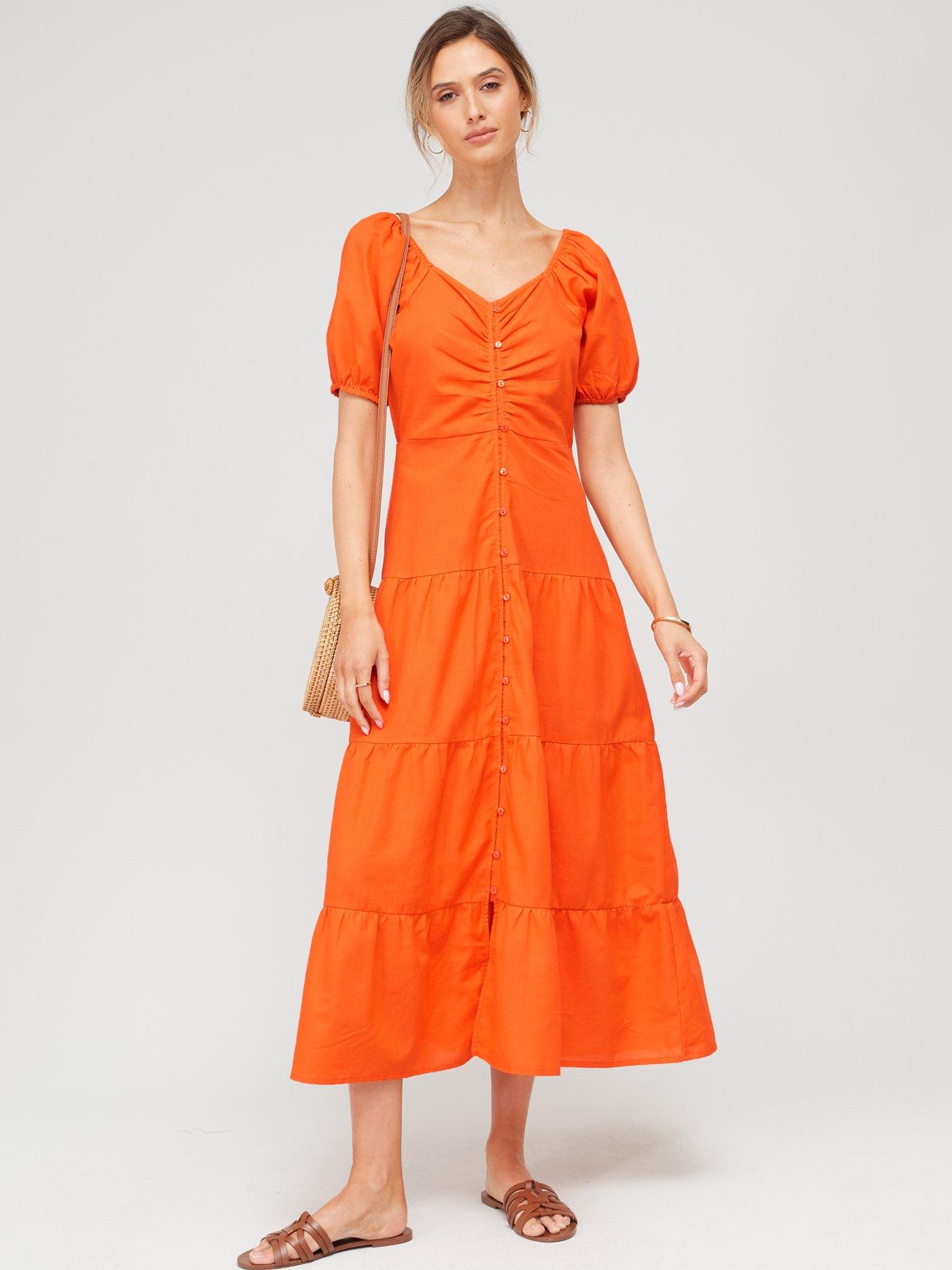 Pink And Orange Floral Print Belted Wrap Midi Dress – AX Paris