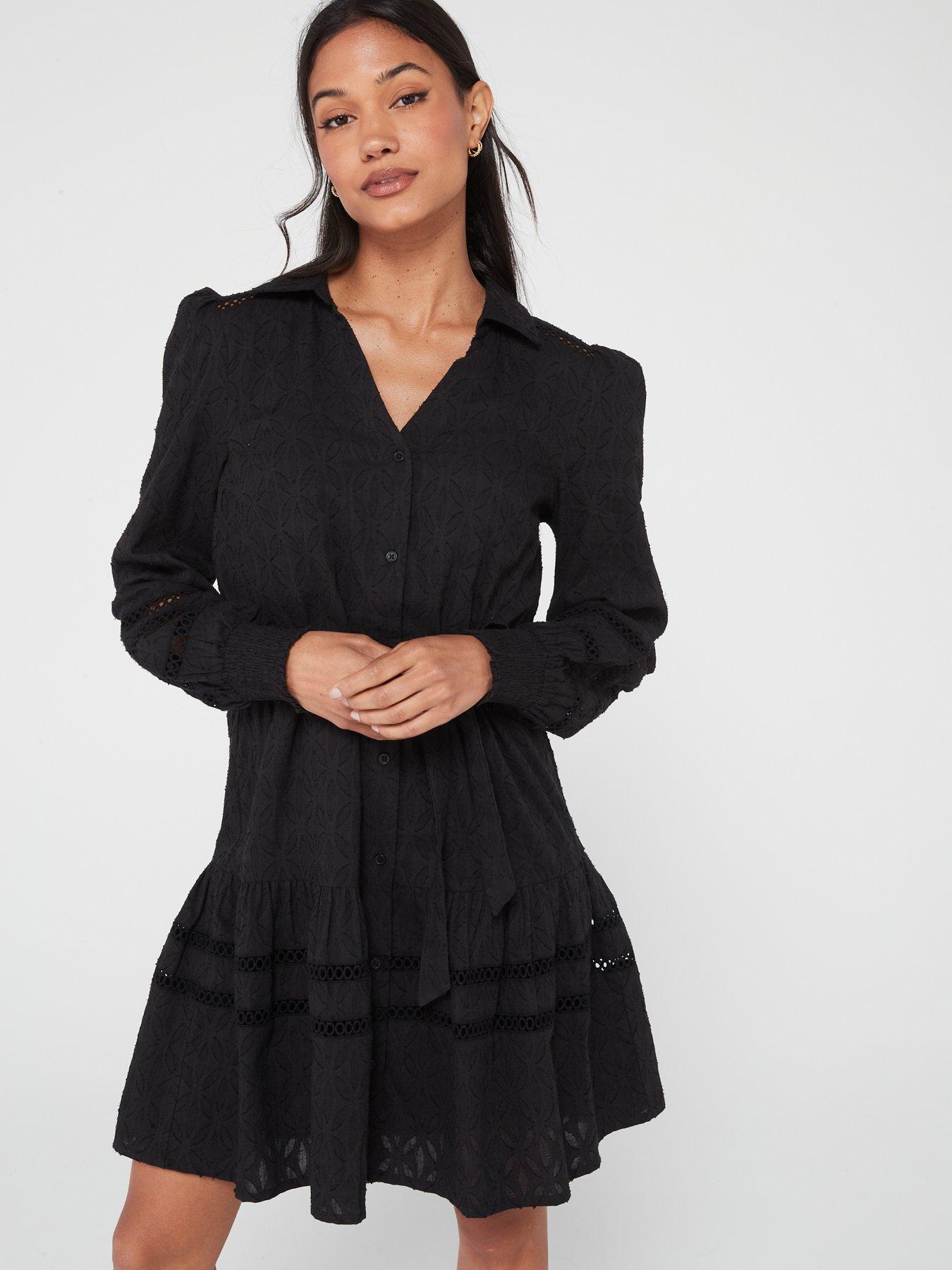 Black skater hotsell shirt dress