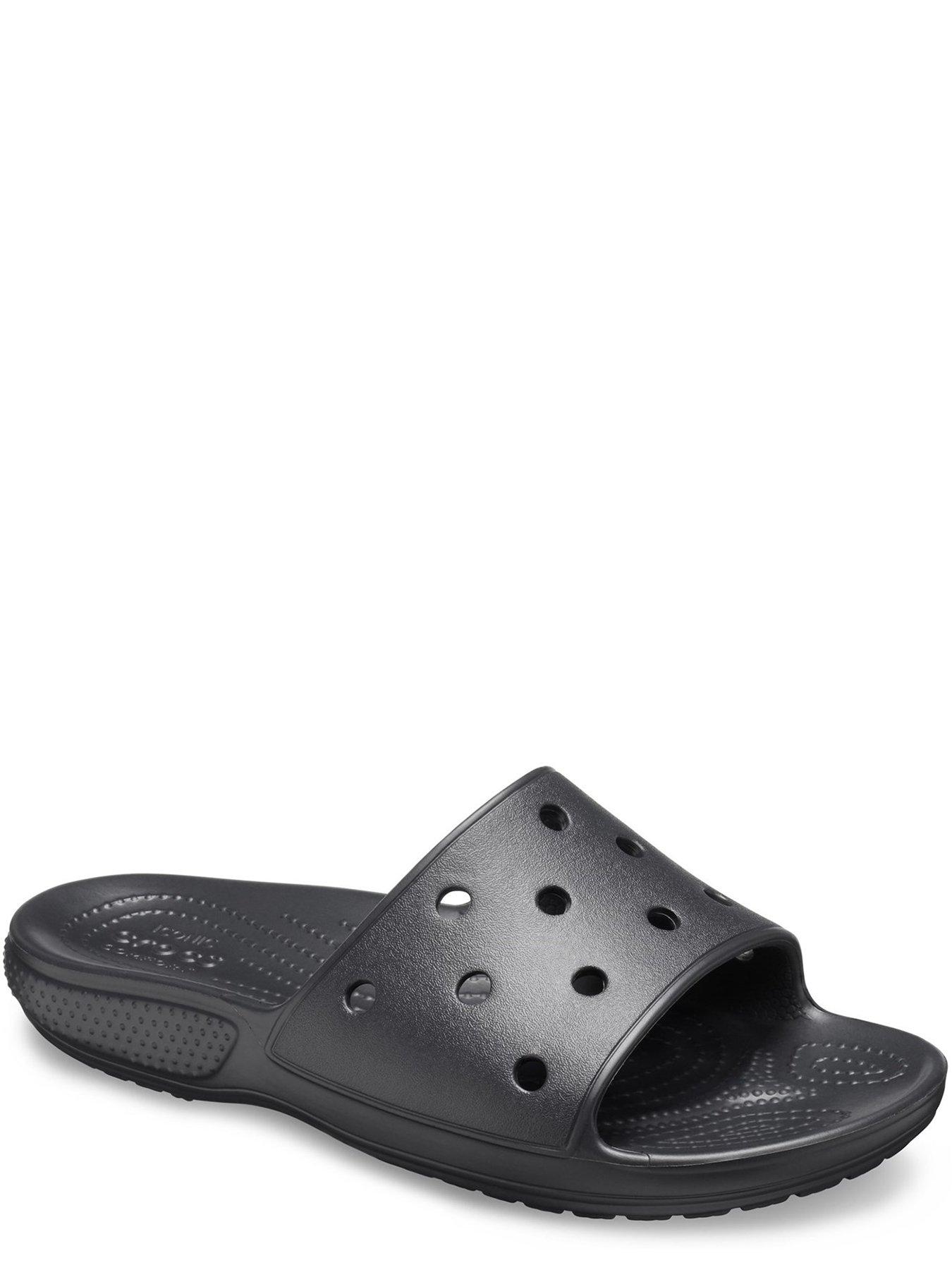 Black store croc slides