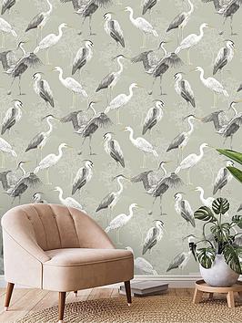 Product photograph of Rasch Dimension Heron Wallpaper Ndash Green from very.co.uk