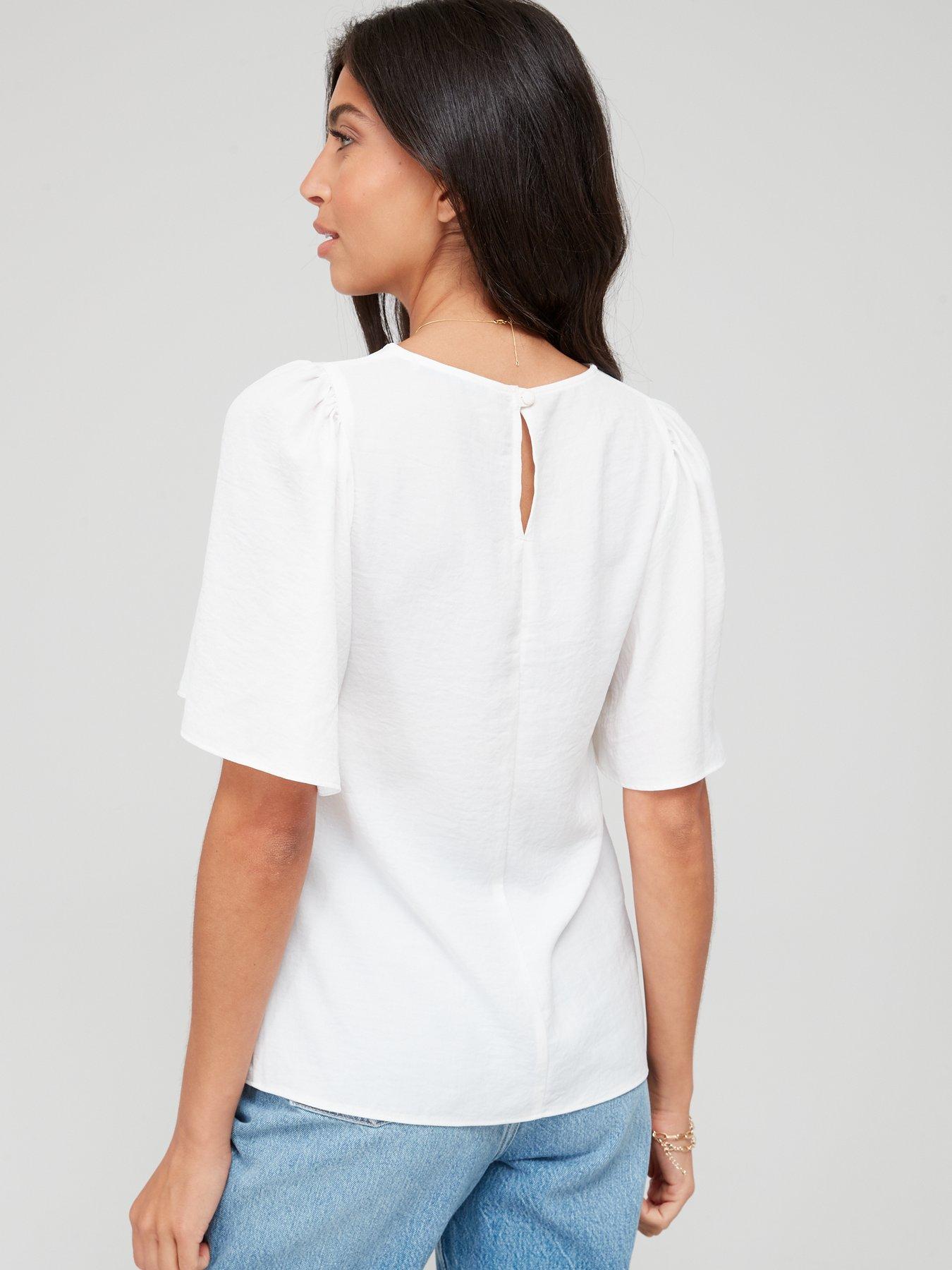 Everyday Angel Sleeve Blouse Solid - White | very.co.uk