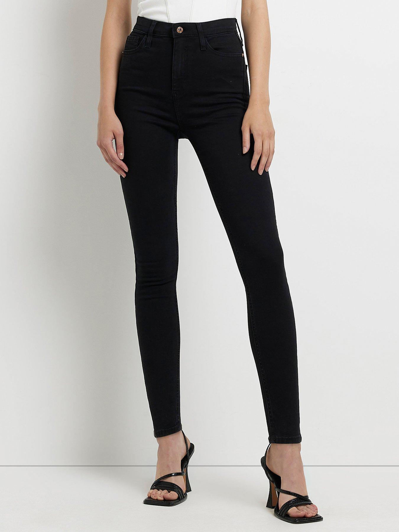 River Island High Rise Skinny Jeans - Black | very.co.uk