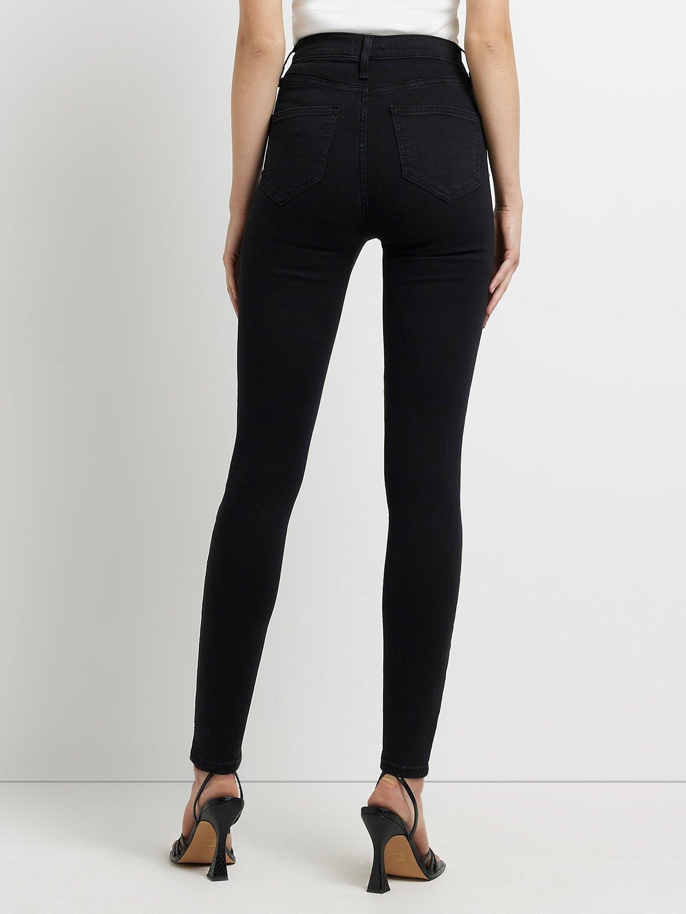 River Island High Rise Skinny Jeans - Black | very.co.uk