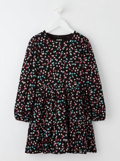 everyday-girls-long-sleeve-tiered-floral-print-dress