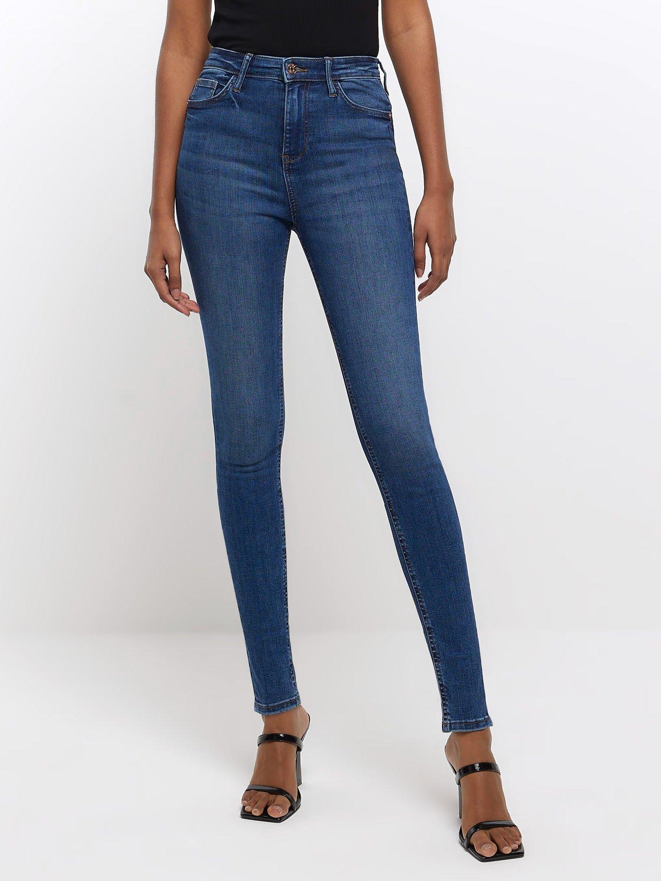 River Island Mid Rise Bum Sculpt Skinny Jeans - Blue