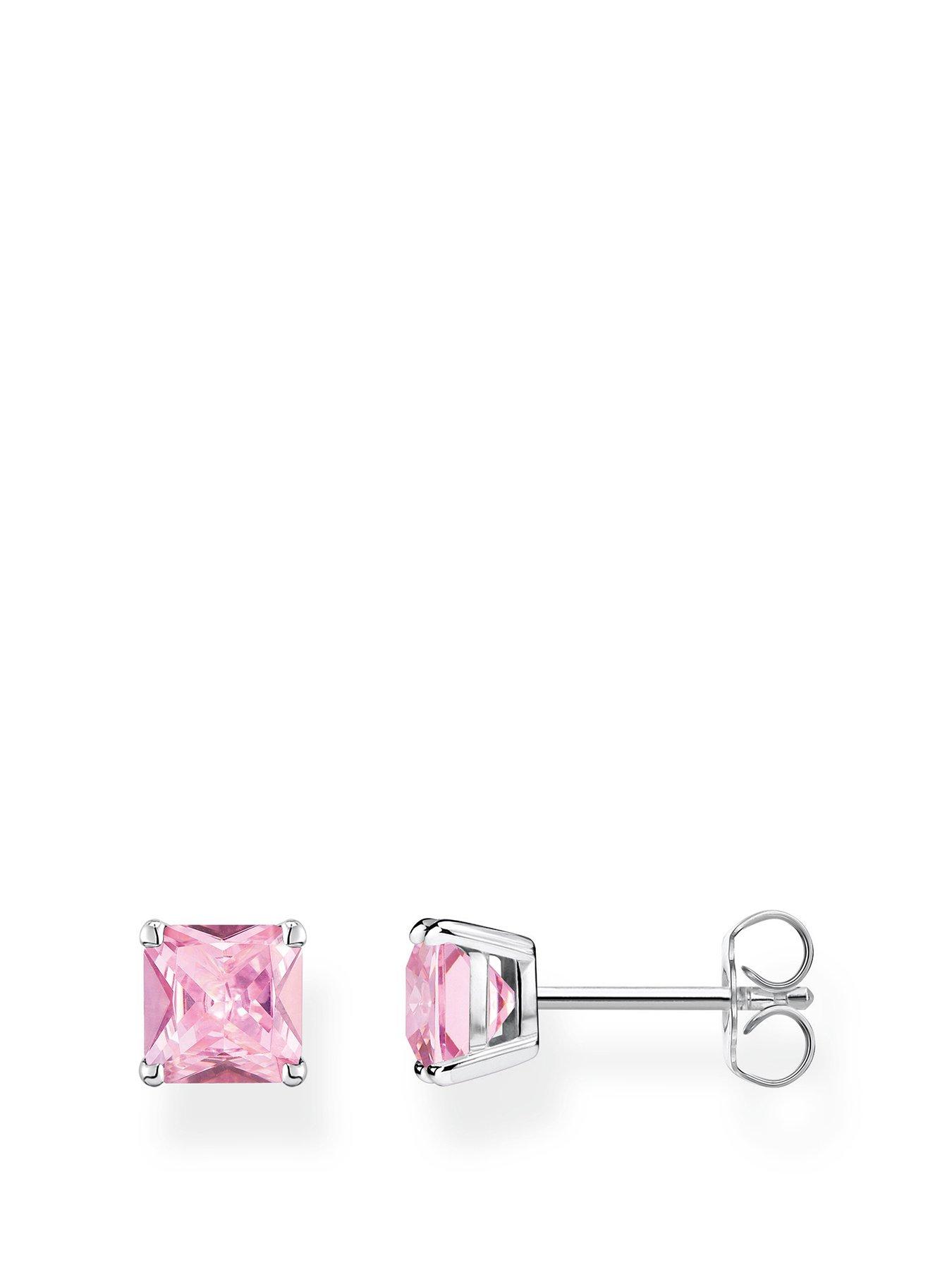 thomas-sabo-small-pink-stone-stud-earrings