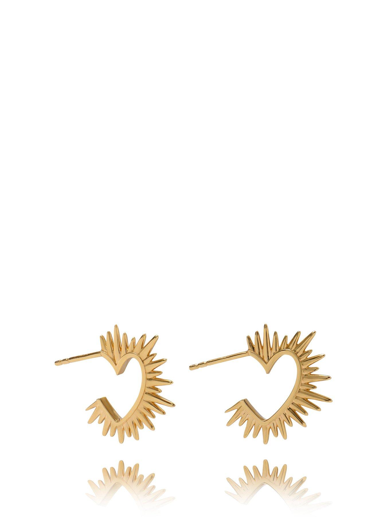Product photograph of Rachel Jackson Electric Love Heart Hoop Earrings from very.co.uk