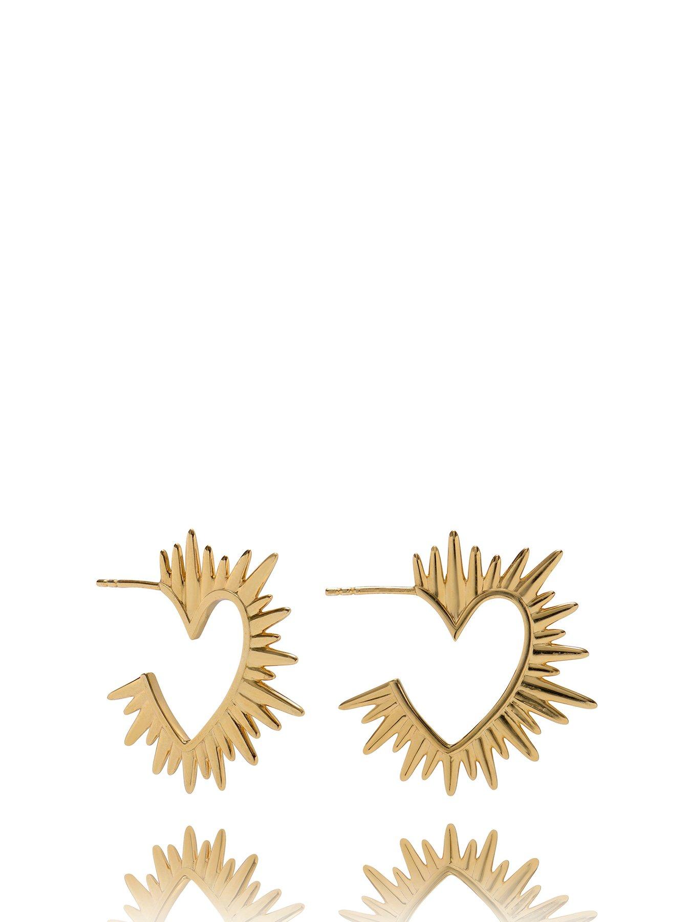 Product photograph of Rachel Jackson Electric Love Statement Heart Hoop Earrings from very.co.uk