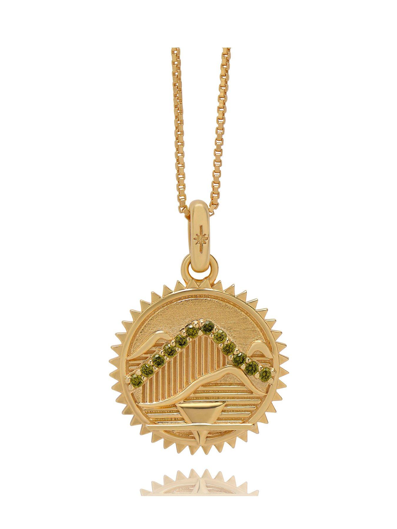 Product photograph of Rachel Jackson Elements Earth Art Coin Necklace from very.co.uk