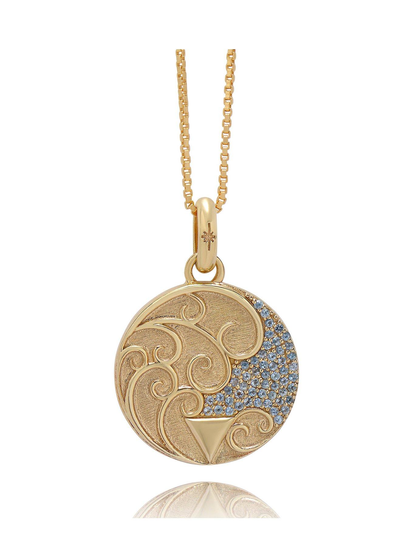 Product photograph of Rachel Jackson Elements Water Coin Necklace from very.co.uk